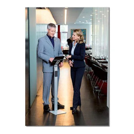 Floor Stand Tablet Holder, Silver/Charcoal Gray - MBXGadgets