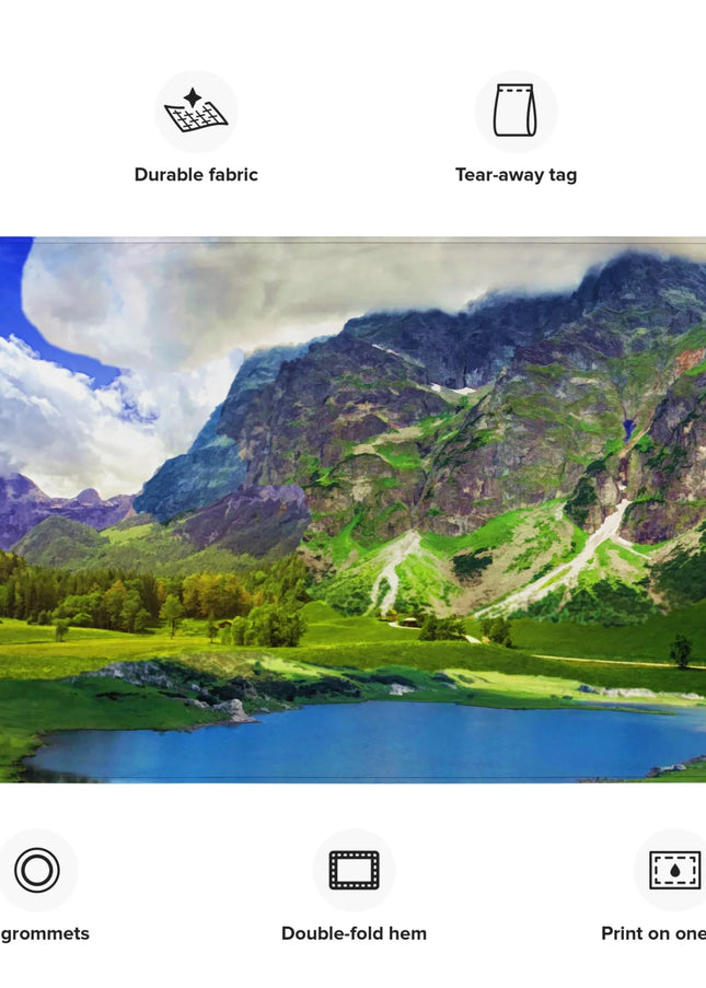 MBXGadgets Mountain Lake Painting Flag - MBXGadgets