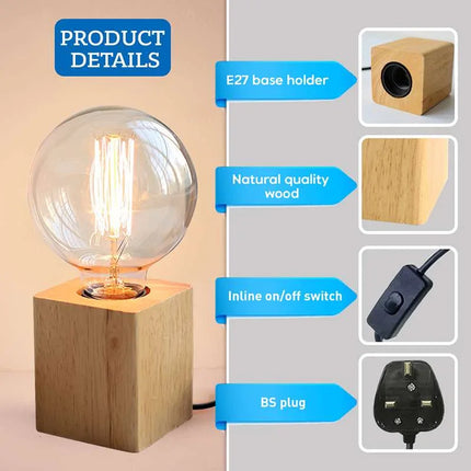 MBXGadgets Wooden Base Lamp - MBXGadgets