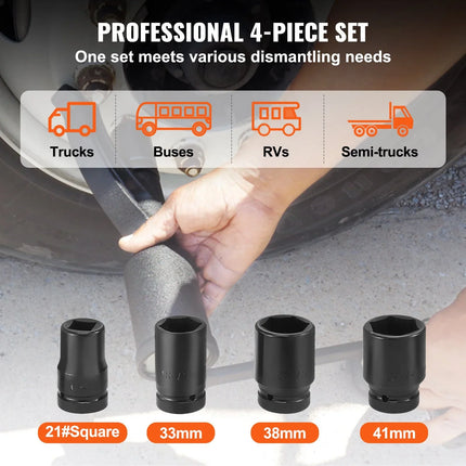 VEVOR Torque Multiplier, Heavy Duty Torque Multiplier Wrench Set, 1 Inch Drive Lug Nut Wrench Torque Multiplier, 1:58 4800N.m Lug Nut Remover, with 4 Sockets and Storage Case for Truck Trailer RV - MBXGadgets