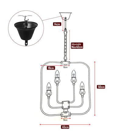 MBXGadgets 9-Light Lantern Black Metal Chandeliers - MBXGadgets