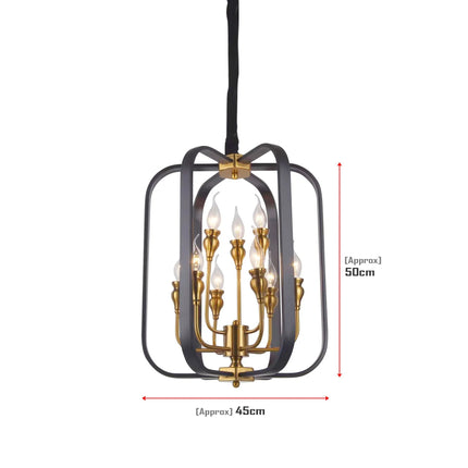 MBXGadgets 9-Light Lantern Black Metal Chandeliers - MBXGadgets