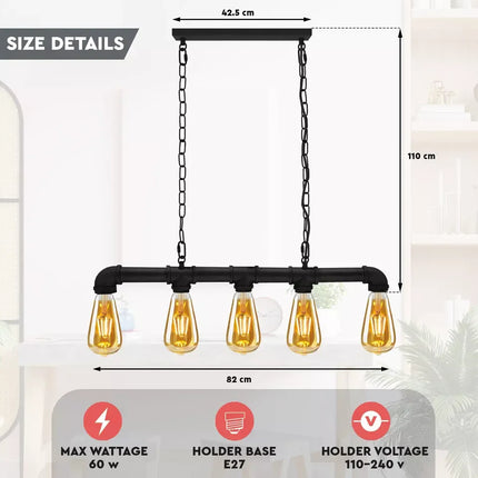 MBXGadgets Waterpipe 5 Light Chandelier - MBXGadgets