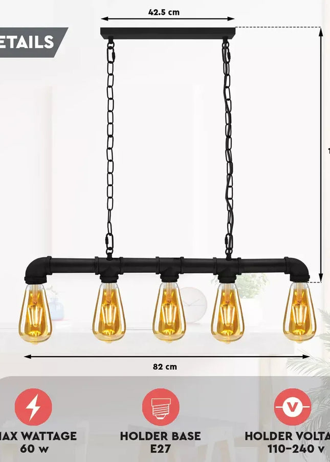 MBXGadgets Waterpipe 5 Light Chandelier - MBXGadgets