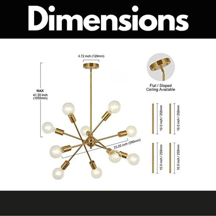 MBXGadgets Modern Sputnik Chandelier Lights - MBXGadgets