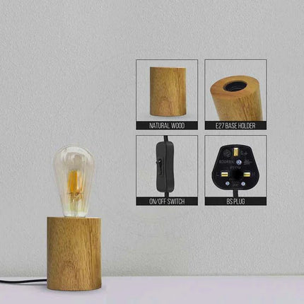 MBXGadgets Wooden Base Lamp - MBXGadgets