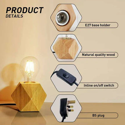 MBXGadgets Wooden Base Lamp - MBXGadgets