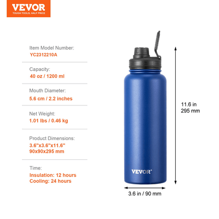 Insulated Water Bottle with Mouth Lid - MBXGadgets