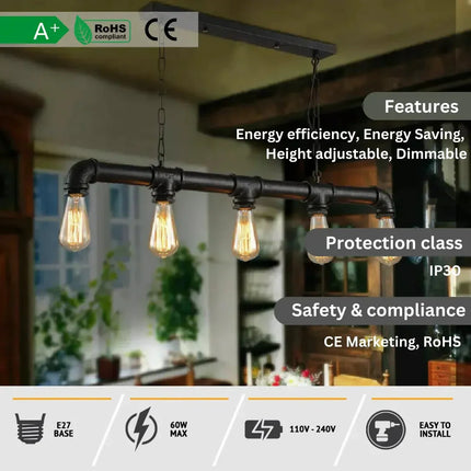 MBXGadgets Waterpipe 5 Light Chandelier - MBXGadgets