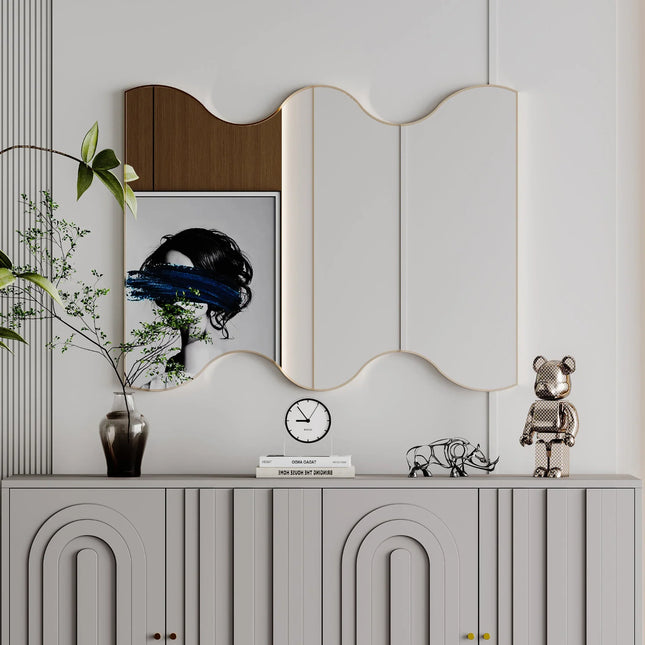 Wavy Sides wall decor Framed Mirror - MBXGadgets