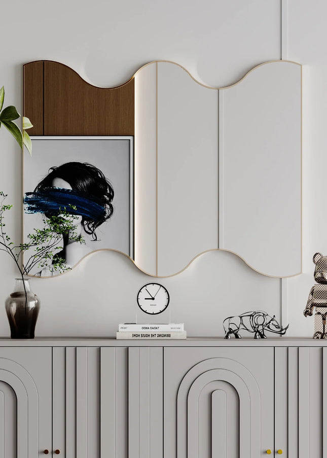 Wavy Sides wall decor Framed Mirror - MBXGadgets