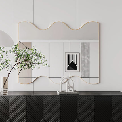 Wavy Sides wall decor Framed Mirror - MBXGadgets