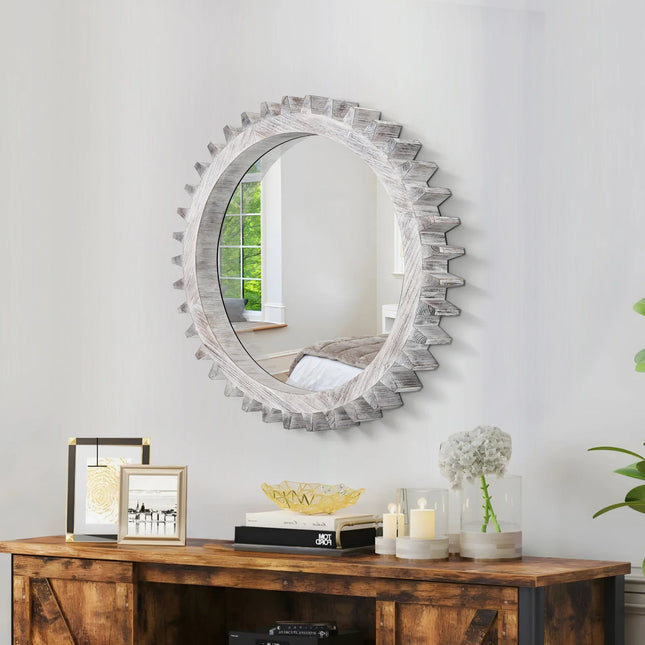 MBXGadgets Round Hanging Gear Shape Decorative Mirror - MBXGadgets