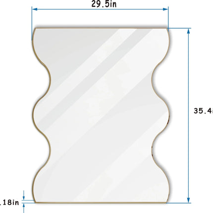 Wavy Sides wall decor Framed Mirror - MBXGadgets