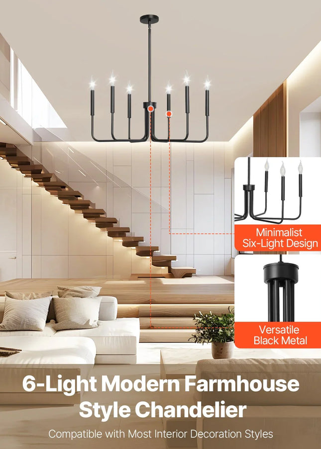 MBXGadgets Black Modern Chandelier - MBXGadgets