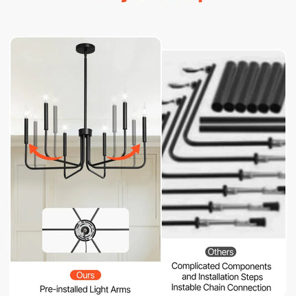 MBXGadgets Black Modern Chandelier - MBXGadgets