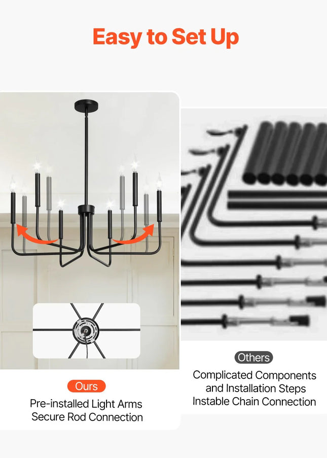 MBXGadgets Black Modern Chandelier - MBXGadgets