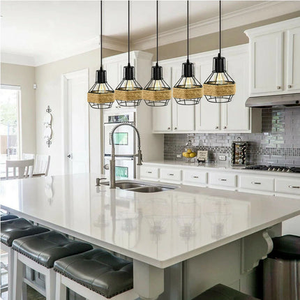 MBXGadgets Industrial Hemp Rope Chandelier Light - MBXGadgets