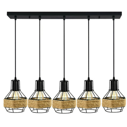MBXGadgets Industrial Hemp Rope Chandelier Light - MBXGadgets