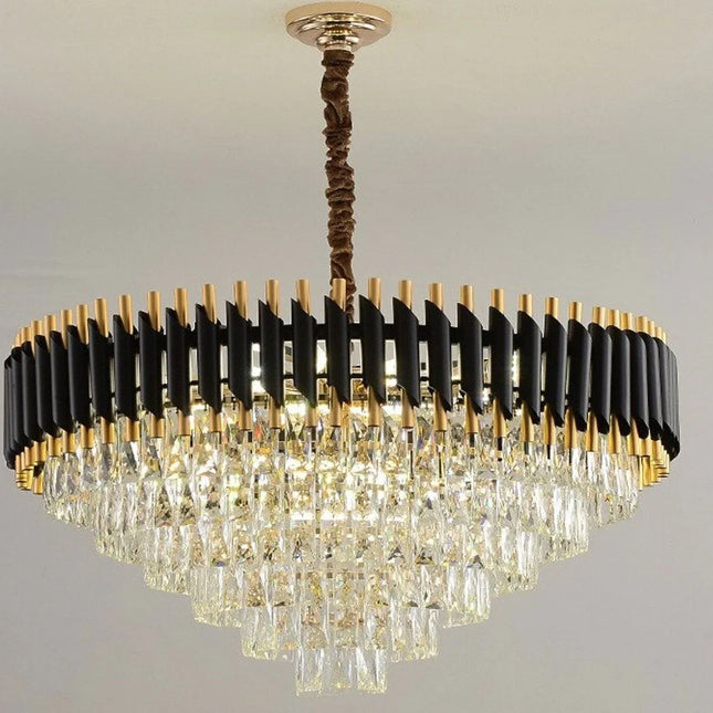 MBXGadgets Modern Crystal Black Gold Chandelier - MBXGadgets