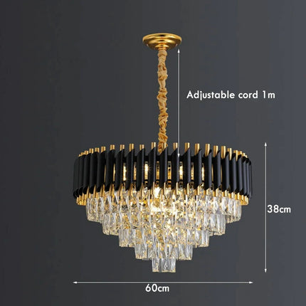 MBXGadgets Modern Crystal Black Gold Chandelier - MBXGadgets