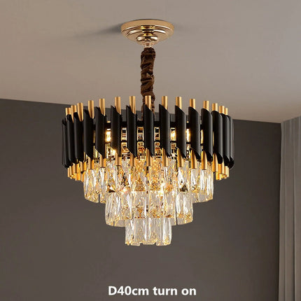 MBXGadgets Modern Crystal Black Gold Chandelier - MBXGadgets