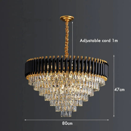 MBXGadgets Modern Crystal Black Gold Chandelier - MBXGadgets