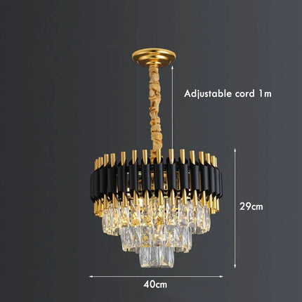 MBXGadgets Modern Crystal Black Gold Chandelier - MBXGadgets