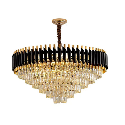 MBXGadgets Modern Crystal Black Gold Chandelier - MBXGadgets