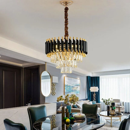 MBXGadgets Modern Crystal Black Gold Chandelier - MBXGadgets