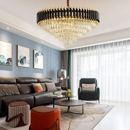 MBXGadgets Modern Crystal Black Gold Chandelier - MBXGadgets