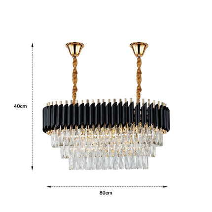 MBXGadgets Modern Crystal Black Gold Chandelier - MBXGadgets