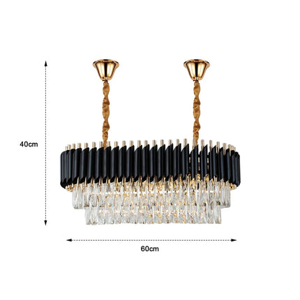 MBXGadgets Modern Crystal Black Gold Chandelier - MBXGadgets