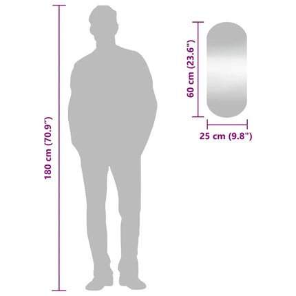 vidaXL Wall Mirror Transparent Glass 9.8x23.6 in Mirror Wall Mirror - MBXGadgets