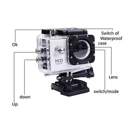 All PRO Action Sports Camera With 1080P HD And WiFi 18 PCS Of Accessory Included - MBXGadgets