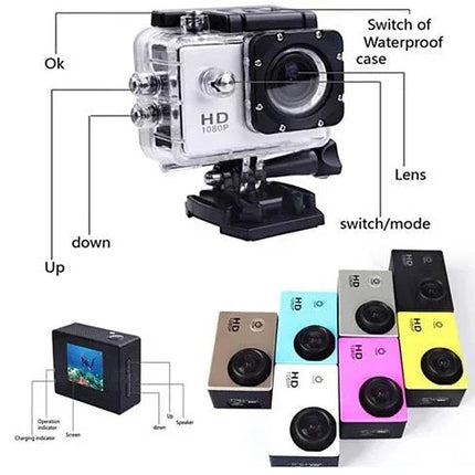 All PRO Action Sports Camera With 1080P HD And WiFi 18 PCS Of Accessory Included - MBXGadgets