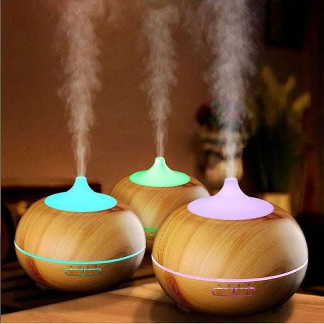Mistyrious Essential Oil Humidifier Natural Oak Design With Easy Remote - MBXGadgets