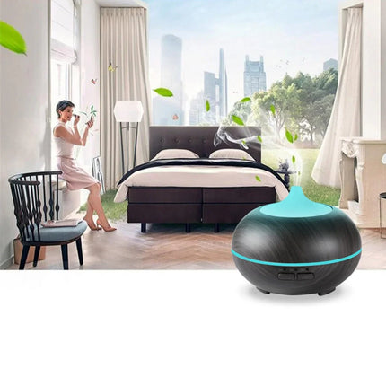 Mistyrious Essential Oil Humidifier Natural Oak Design With Easy Remote - MBXGadgets