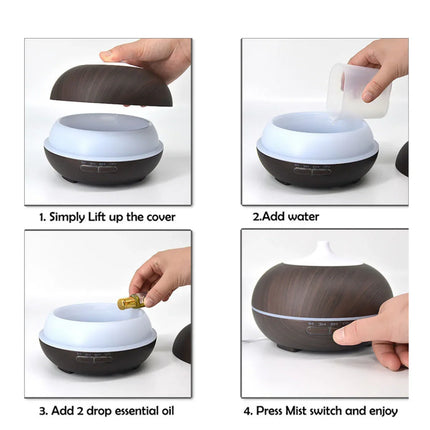 Mistyrious Essential Oil Humidifier Natural Oak Design With Easy Remote - MBXGadgets